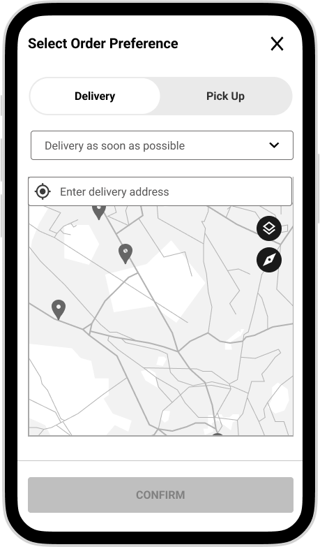 Screen 2. Delivery preferences.