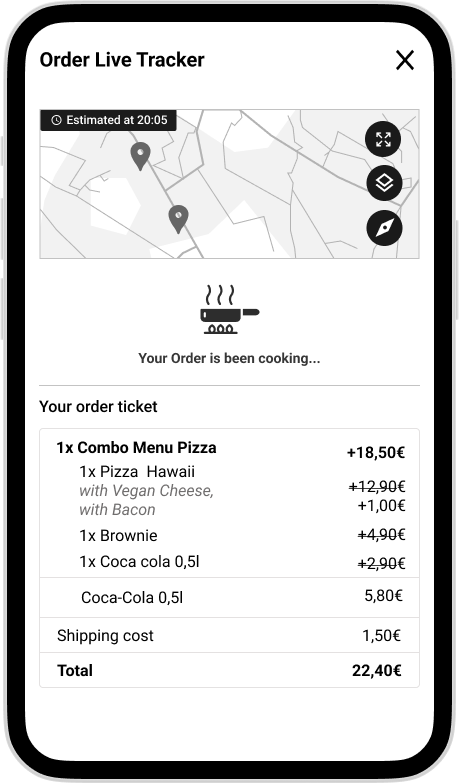 Screen 20. Order tracker