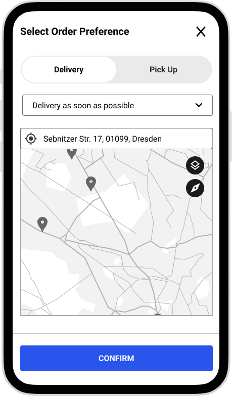 Screen 3. Select Delivery Address