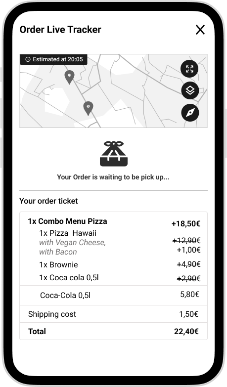 Screen 21. Order tracker