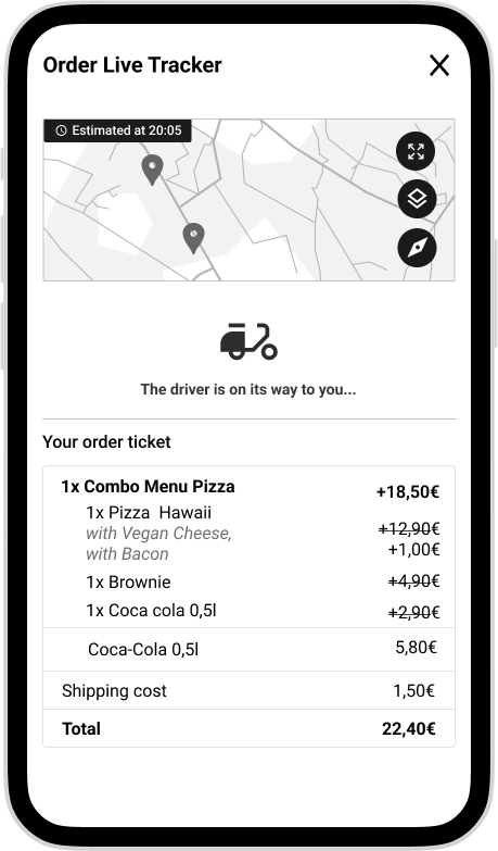 Screen 22. Order tracker